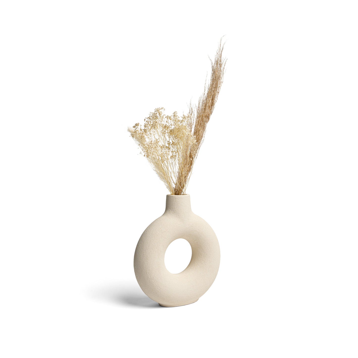Oona Decorative Modern Medium Ring Vase in White